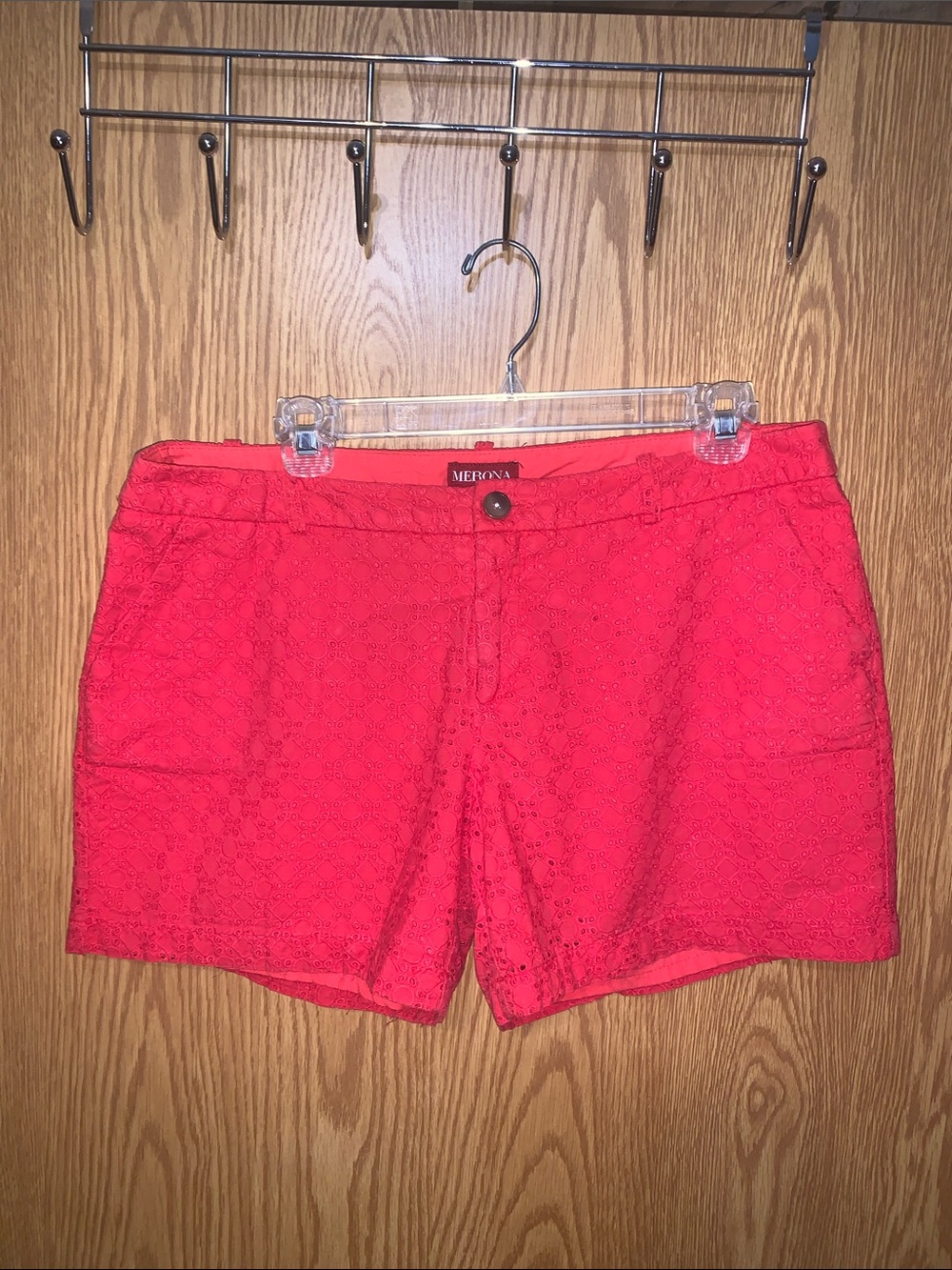 Merona Bright Red Eyelet Shorts